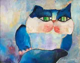 Aldemir Martins, O Grande Gato, 1998, óleo sobre tela colada em aglomerado