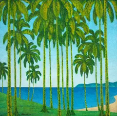 Paisagem com Coqueiros by Claudio Tozzi, 1980, acrílica sobre tela colada em placa, offered Sep 2024