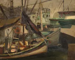 Barcos by Mario Zanini, óleo sobre tela, offered Sep 2024