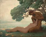 Cena Idílica by Genaro Villani, 1948, óleo sobre tela, offered Sep 2024