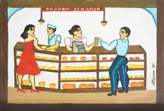 Padaria Benamor by Mirian Inês da Silva, 1984, óleo sobre madeira, offered Sep 2024