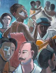 Baile by Luiz Verri, óleo sobre tela, offered Jul 2024