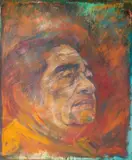 Rubens Matuck, Retrato de Aldemir Martins, óleo sobre madeira
