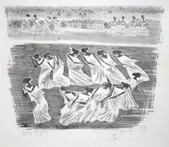 Macumba by Livio Abramo, 1979, litogravura, offered Jul 2024