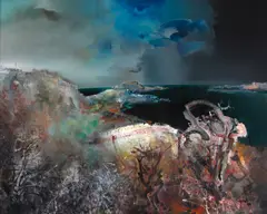 Viagem de Outono by Yugo Mabe, 1986, óleo sobre tela, offered Jul 2024