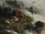 Paisagem by Shokichi Takaki, 1947, óleo sobre tela, offered Jul 2024