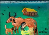 José Antônio da Silva, Tirando Leite, 1982, óleo sobre tela