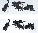 Chen Kong Fang, Gatos, nanquim e gravura