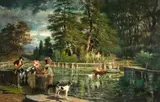 Paisagem Romântica by G. Castiglione, óleo sobre tela, offered Jul 2024