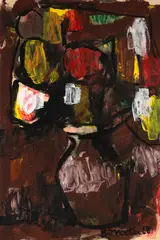 Vaso de Flor by Aldo Bonadei, 1968, óleo diluido sobre papel, offered Jul 2024