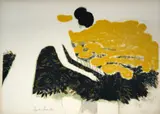André Brasilier, Mulher Colhendo Flores, serigrafia