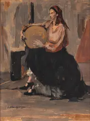 Figura Feminina by Paulo Do Vale Junior, óleo sobre madeira, offered Jul 2024
