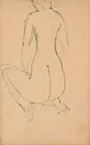 Victor Brecheret, Nu Feminino, tinta china sobre papel