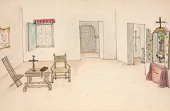 Igreja by Lina Bo Bardi, aquarela e nanquim sobre papel, offered Jul 2024