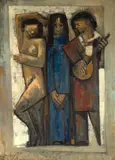 Dario Mecatti, Três Figuras, óleo sobre tela