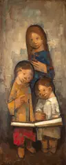 Dario Mecatti, Família, óleo sobre tela