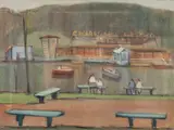 Arcangelo Ianelli, Parque com Lago, 1958, óleo sobre tela