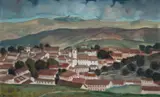 Bustamante Sá, Paisagem de Ouro Preto, 1960, óleo sobre tela