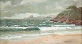 Virgílio Lopes Rodrigues, Marinha com Morros, óleo sobre madeira