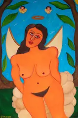 Pècadora Redimida by Gerson de Souza, 2000, óleo sobre eucatex, offered Jul 2024