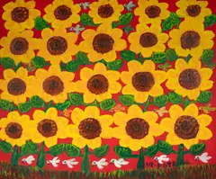 Flores e Pássaros by Antônio Poteiro, 1996, óleo sobre tela, offered Jul 2024