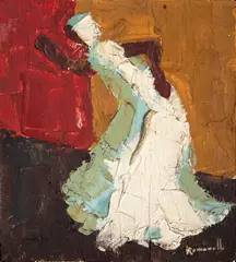 Baianas by Armando Romanelli, 1970, óleo sobre madeira, offered May 2024