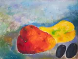 Aldemir Martins, Frutas, 1999, acrílica sobre tela colada em placa