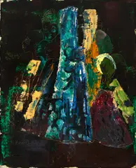 Bernard Bouts, Abstrato, óleo sobre duratex