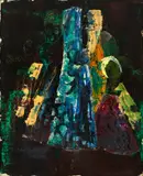 Bernard Bouts, Abstrato, óleo sobre duratex
