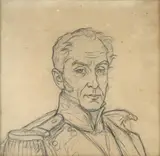 Retrato de Simon Bolivar by Ricardo Acevedo Bernal, 1889, desenho sobre papel, offered May 2024