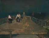 Soir au Mer by Otto B. de Kat, 1961, óleo sobre madeira, offered May 2024