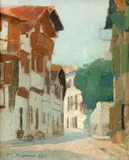 Tullio Mugnaini, Casario com Sombra, 1925, óleo sobre tela
