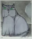 Aldemir Martins, Gato, 2003, gravura em metal