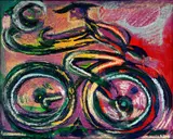 Rubens Gerchman, Veloz - Cidade, 1993, óleo sobre tela colada em madeira