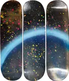 Dream On (Tríptico) by Didu Losso, madeira de skate, acrílico e spray, offered May 2024