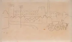 Tarsila do Amaral, Cena da Revolução, 1924, grafite sobre papel