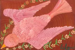 Pássaro Rosa by Elza O. S., óleo sobre placa, offered May 2024
