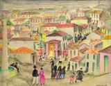 Antonio Gomide, Procissão, 1959, aquarela sobre cartão