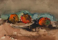 Frutas by Manabu Mabe, 1952, óleo sobre tela, offered May 2024
