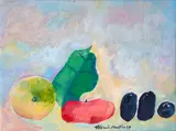 Aldemir Martins, Frutas, 1999, acrílica sobre tela colada em placa