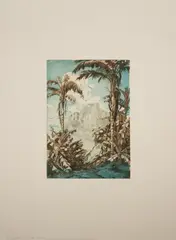 Paisagem Com Palmeiras by Carlos Oswald, gravura em metal, offered Mar 2024
