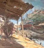 Oswaldo Teixeira, Estaleiro, óleo sobre madeira