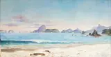 Edgar Parreiras, Fortaleza de Santa Cruz da Barra, Pão de Açúcar, Morro dois Irmãos, Pedra da Gávea e Corcovado, 1914, óleo sobre tela