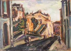 Ladeira do Campo Real by Sergio Telles, 2002, óleo sobre madeira, offered Mar 2024