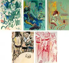 Café Hawelka - Viena by Sergio Telles, pastel sobre papel, offered Mar 2024