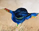 Aldemir Martins, Pavão, 1998, acrílica sobre placa
