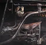 Glauco Pinto de Moraes, Locomotiva Alco nº 155 RFF - Suspensão, 1976, óleo sobre tela