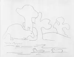 Paisagem Antropofágica by Tarsila do Amaral, 1929, desenho sobre papel, offered Mar 2024