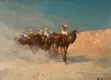 Dario Mecatti, Caravana Árabe, óleo sobre placa