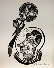 Hansen Bahia, Homem de Capacete, xilogravura